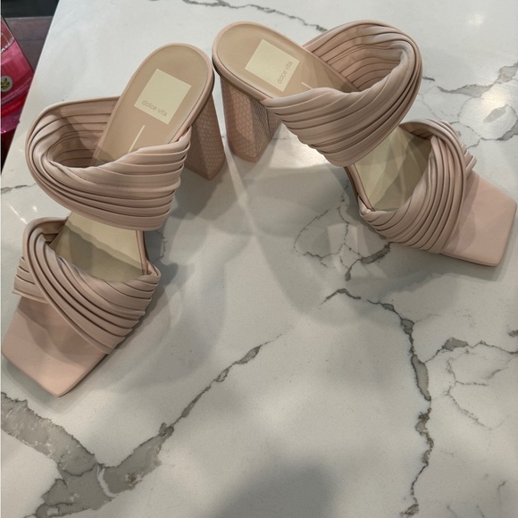 Dolce Vita Pilton heels light pink stella 7.5 ruched design open back sandals - Picture 6 of 10